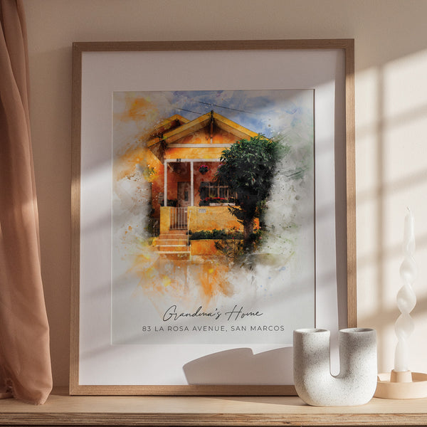 Watercolour House Portrait