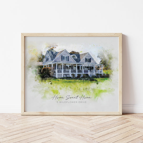 Watercolour House Portrait