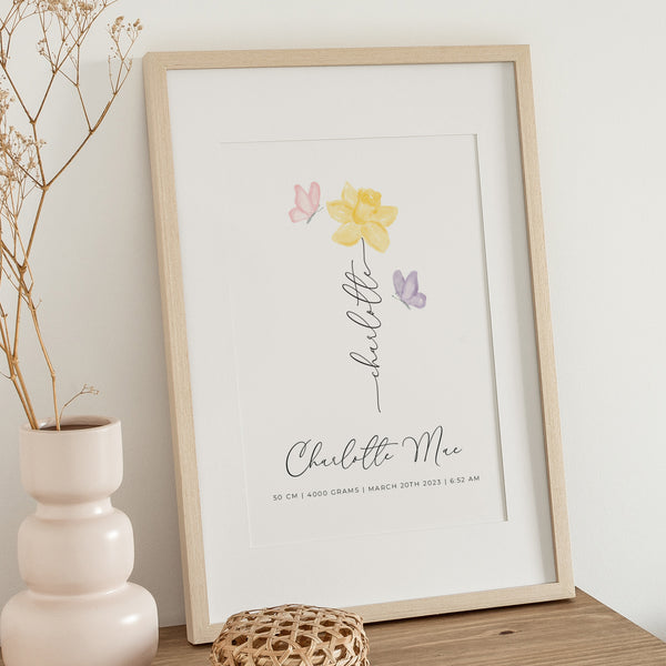 Birth Flower Watercolour Art