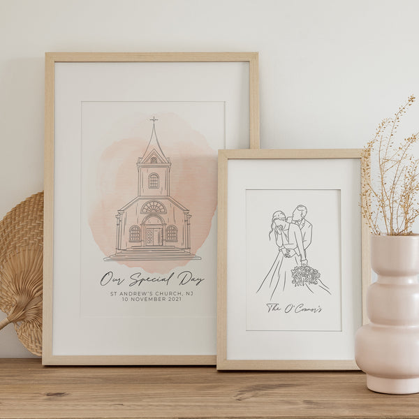 Custom Line Drawing - Houses & Buildings