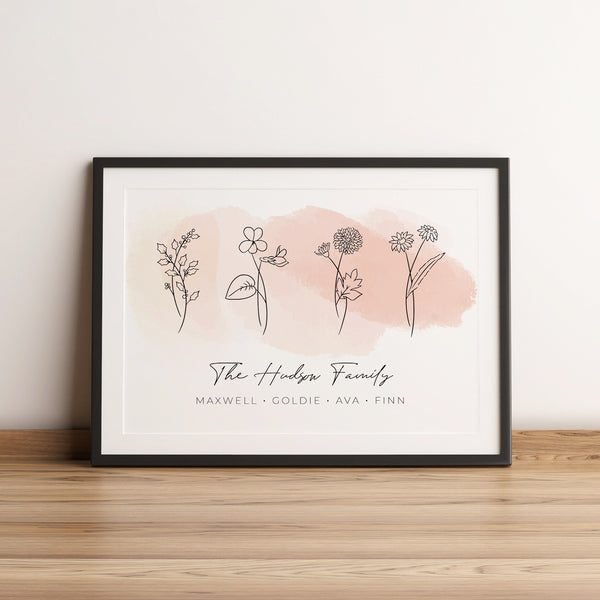 Birth Flower Line Art