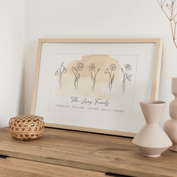 Birth Flower Line Art